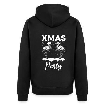 Flamant rose Noël Fête Flamingo - Veste à capuche bio Premium Unisexe - noir - Dos - Nico (187cm)