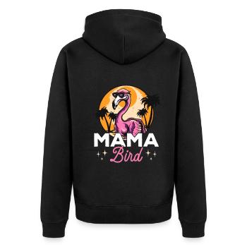 Flamingo Mama Oiseau - Rose Flamingo Mama - Veste à capuche bio Premium Unisexe - noir - Dos - Nico (187cm)