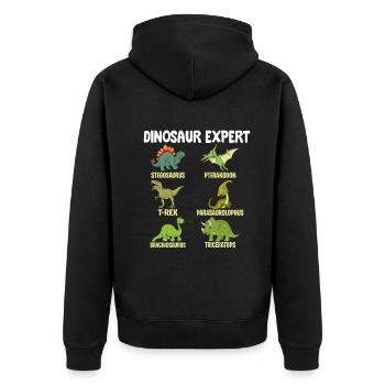 Funny Dinosaur - Dinosaur expert Brachiosaurus - Unisex Premium Organic Zip Hoodie - black - Back - Nico (187cm)