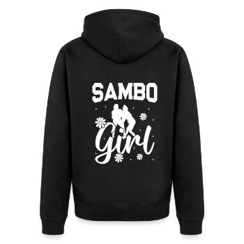 Sambo Fighter Sambo Arts Martiaux - Sambo Girl - Veste à capuche bio Premium Unisexe - noir - Dos - Nico (187cm)