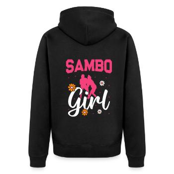 Sambo Girl - Sambo Arts Martiaux Sambo Fighter - Veste à capuche bio Premium Unisexe - noir - Dos - Nico (187cm)