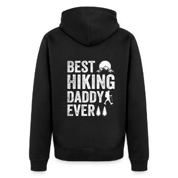 Best Hiking Daddy Ever - Mountain Hiking Dad - Unisex Premium Organic Zip Hoodie - black - Back - Nico (187cm)