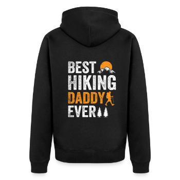 Best Hiking Daddy Ever - Outdoor Hiking Dad - Unisex Premium Organic Zip Hoodie - black - Back - Nico (187cm)