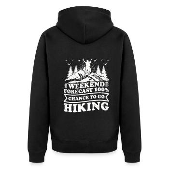 Randonnée amusante - Prévisions pour le week-end 10 % de chances d’y aller - Veste à capuche bio Premium Unisexe - noir - Dos - Nico (187cm)