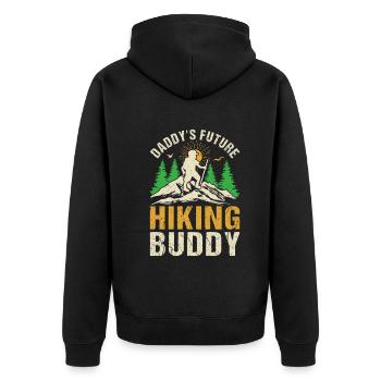 Daddy's Future Hiking Buddy - Outdoor Hiking Kids - Unisex Premium Bio Zip Hoodie - Schwarz - Hinten - Nico (187cm)
