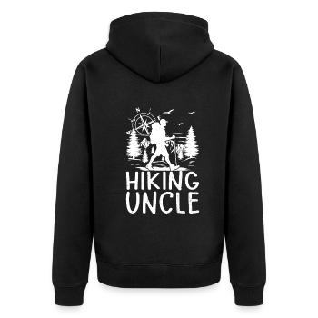 Hiking Uncle Hiking Lover Mountain Hiking Uncle - Unisex Premium Bio Zip Hoodie - Schwarz - Hinten - Nico (187cm)
