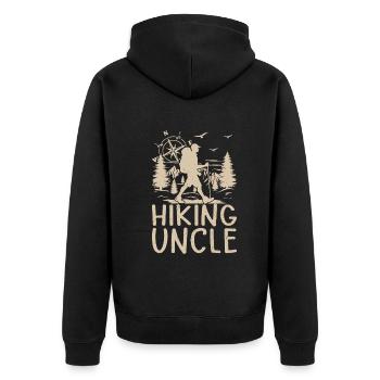 Hiking Uncle Hiking Lover Mountain Hiking Uncle - Unisex Premium Bio Zip Hoodie - Schwarz - Hinten - Nico (187cm)