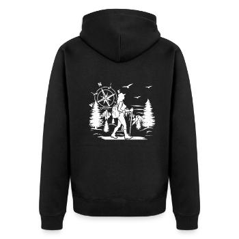 Hiking Girls Hiking Lover Mountain Hiking Girl - Unisex Premium Bio Zip Hoodie - Schwarz - Hinten - Nico (187cm)