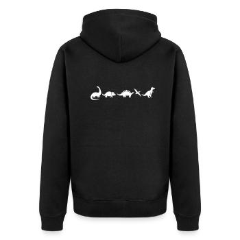 Dinosaur T-Rex Dino Lover T-Rex Dinosaur - Unisex Premium Organic Zip Hoodie - black - Back - Nico (187cm)