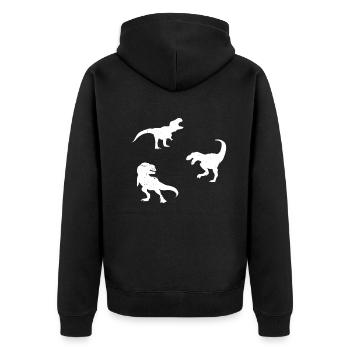 Silhouette de dinosaure T-Rex dinosaure - Veste à capuche bio Premium Unisexe - noir - Dos - Nico (187cm)