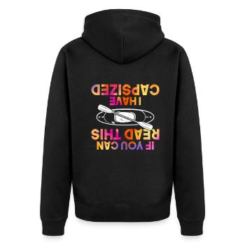 If You Can Read This I Have Capsized - Funny - Unisex Premium Bio Zip Hoodie - Schwarz - Hinten - Nico (187cm)