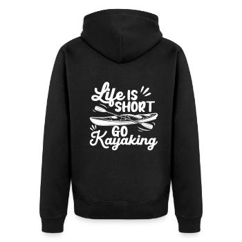 Kayak Canoeing Kayaker - Life is short go Kayaking - Unisex Premium Organic Zip Hoodie - black - Back - Nico (187cm)