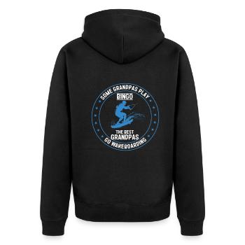 Some grandpas play bingo the best grandpas go - Unisex Premium Organic Zip Hoodie - black - Back - Nico (187cm)
