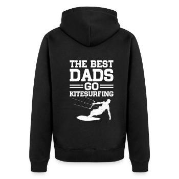 Kiteboarding - The best dads go Kitesurfing - Unisex Premium Organic Zip Hoodie - black - Back - Nico (187cm)