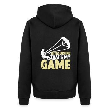 Le kitesurf c’est mon jeu - Kiteboarding - Veste à capuche bio Premium Unisexe - noir - Dos - Nico (187cm)