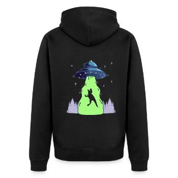 Drôle Ovni Dinosaure Drôle T-Rex Dino - Veste à capuche bio Premium Unisexe - noir - Dos - Nico (187cm)