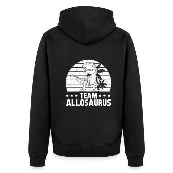 Équipe Allosaurus - Dinosaure Drôle Dino - Veste à capuche bio Premium Unisexe - noir - Dos - Nico (187cm)
