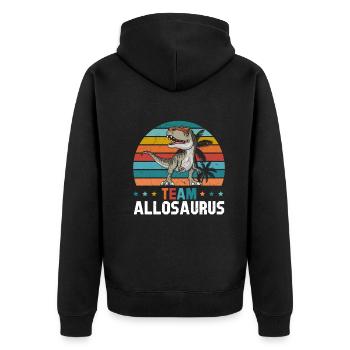 Dinosaur Funny Dino Lover - Team Allosaurus - Unisex Premium Organic Zip Hoodie - black - Back - Nico (187cm)