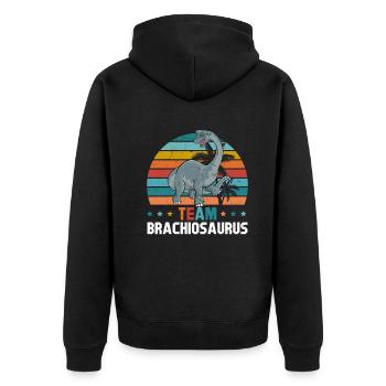 Dinosaur Funny Dino Lover - Team Brachiosaurus - Unisex Premium Organic Zip Hoodie - black - Back - Nico (187cm)