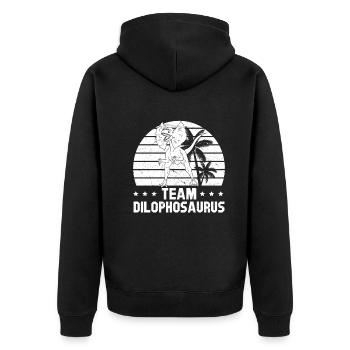 Équipe Dilophosaurus - Dinosaure Drôle Dino - Veste à capuche bio Premium Unisexe - noir - Dos - Nico (187cm)