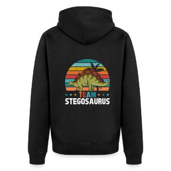 Dinosaur Funny Dino Lover - Team Stegosaurus - Unisex Premium Organic Zip Hoodie - black - Back - Nico (187cm)