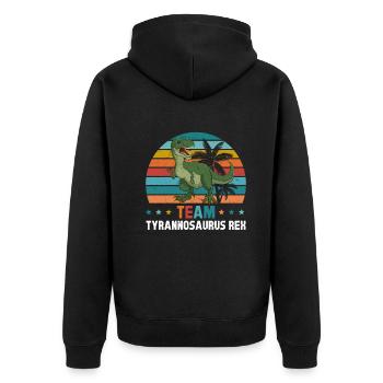 Dinosaur Funny Dino Lover - Team Tyrannosaurus Rex - Unisex Premium Bio Zip Hoodie - Schwarz - Hinten - Nico (187cm)