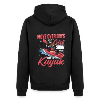 Déplacez-vous les garçons, laissez cette fille vous montrer comment faire du kayak - Veste à capuche bio Premium Unisexe - noir - Dos - Nico (187cm)