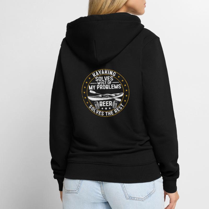 Kayaking solves most of my problems beer solves Unisex Premium Bio Zip Hoodie