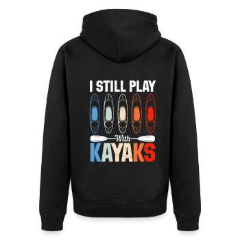 Canoë-kayak, sports nautiques, kayak - je joue encore avec - Veste à capuche bio Premium Unisexe - noir - Dos - Nico (187cm)