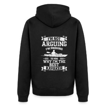 I'm proving to you why I'm the best Kayaker - Unisex Premium Organic Zip Hoodie - black - Back - Nico (187cm)
