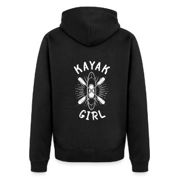 Kayak Girl Kayaking Canoeing Girl Kayaker - Unisex Premium Bio Zip Hoodie - Schwarz - Hinten - Nico (187cm)