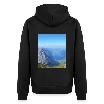 Autriche Suisse Bavière Alpes Montagnes Randonnée - Veste à capuche bio Premium Unisexe - noir - Dos - Nico (187cm)