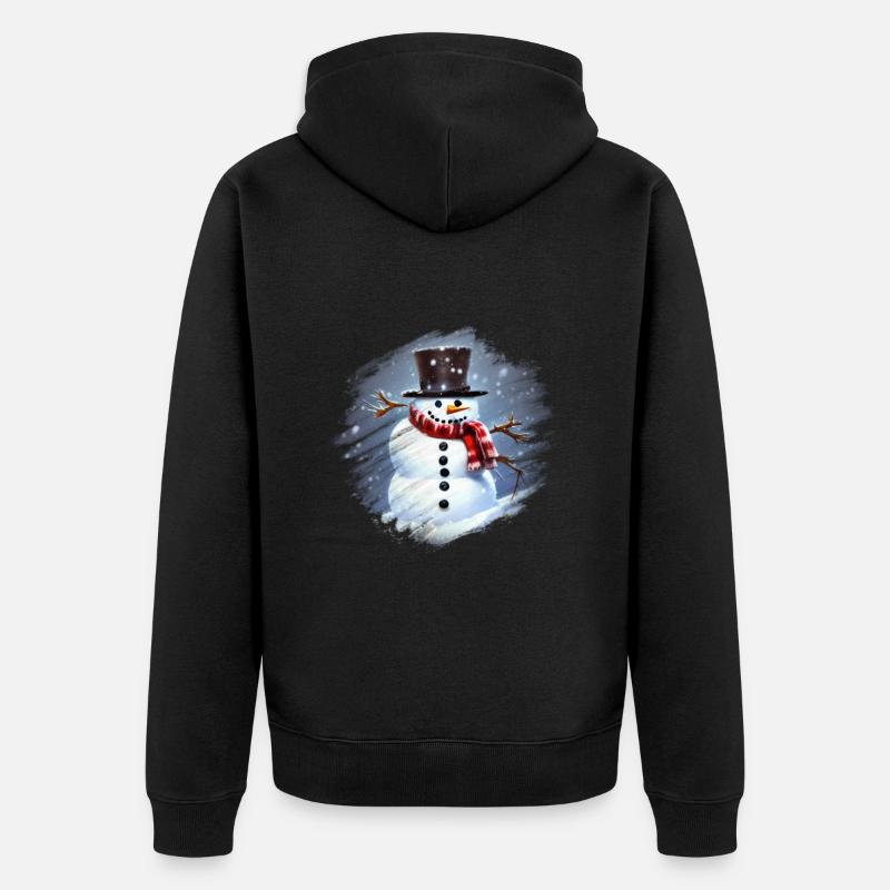 Bonhomme de neige - Veste à capuche bio Premium Unisexe - noir