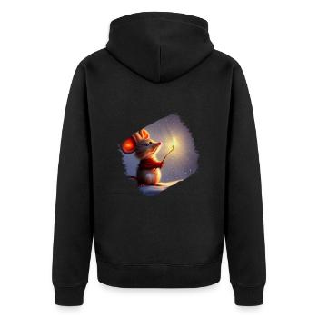 Christmas Mouse - Unisex Premium Organic Zip Hoodie - black - Back - Nico (187cm)