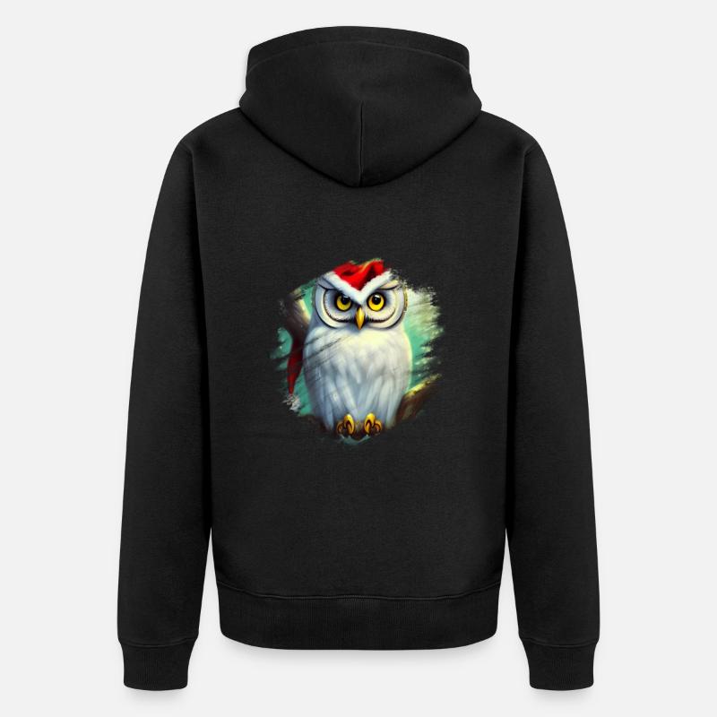 Harfang des neiges blanc - Veste à capuche bio Premium Unisexe - noir