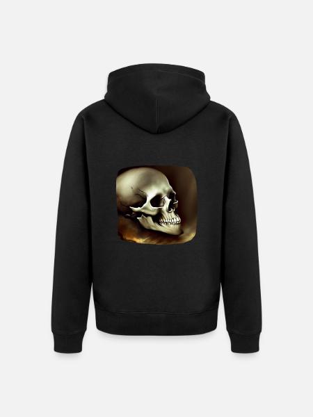 Skull for rockers - Unisex Premium Organic Zip Hoodie - black
