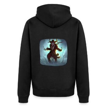 Krampus - Unisex Premium Organic Zip Hoodie - black - Back - Nico (187cm)