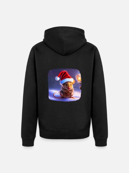 Christmas motif mouse - Unisex Premium Organic Zip Hoodie - black