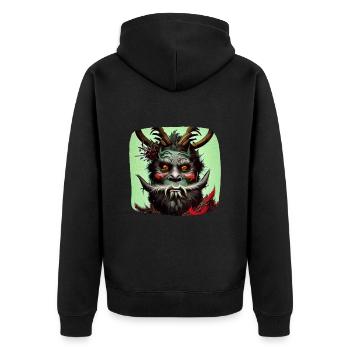 Krampus - Unisex Premium Organic Zip Hoodie - black - Back - Nico (187cm)