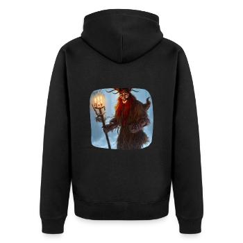 Krampus - Unisex Premium Organic Zip Hoodie - black - Back - Nico (187cm)