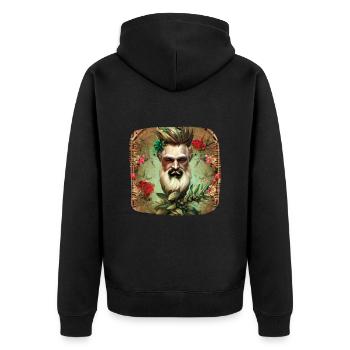 Old Man Fantasy - Unisex Premium Organic Zip Hoodie - black - Back - Nico (187cm)