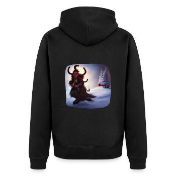Krampus - Unisex Premium Organic Zip Hoodie - black - Back - Nico (187cm)