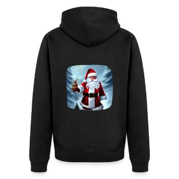 Santa Claus - Unisex Premium Organic Zip Hoodie - black - Back - Nico (187cm)