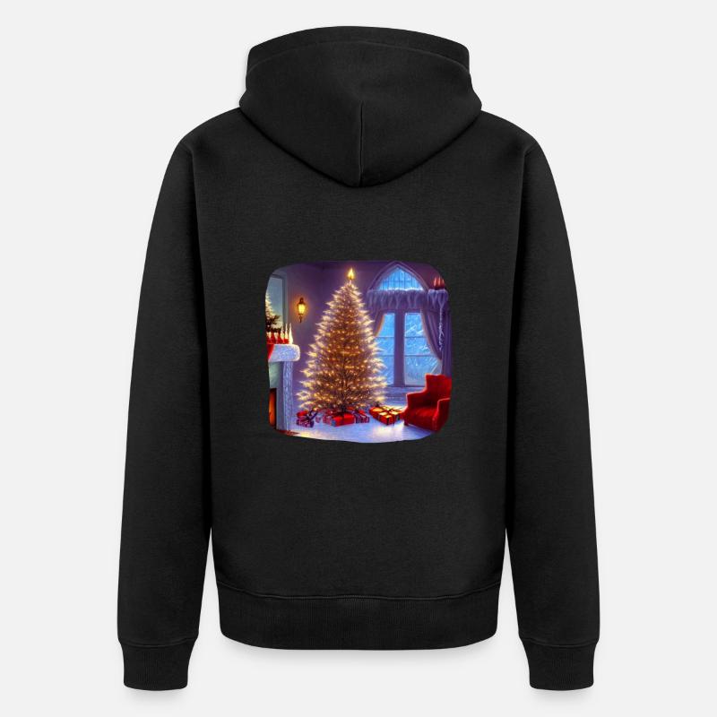 Arbre de Noël - Veste à capuche bio Premium Unisexe - noir