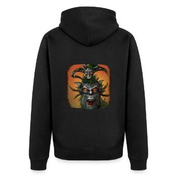 Krampus - Unisex Premium Organic Zip Hoodie - black - Back - Nico (187cm)
