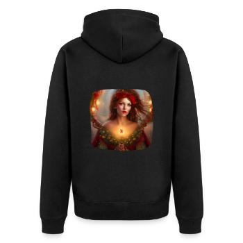 Santa Claus - Unisex Premium Organic Zip Hoodie - black - Back - Nico (187cm)
