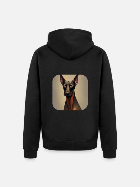 Doberman - Unisex Premium Organic Zip Hoodie - black