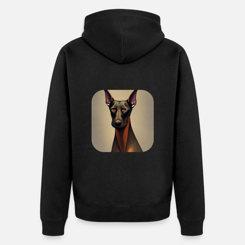Dobermann - Unisex Premium Bio Zip Hoodie - Schwarz