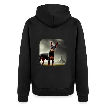 Doberman - Veste à capuche bio Premium Unisexe - noir - Dos - Nico (187cm)