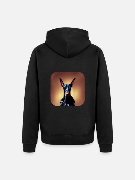 Doberman - Unisex Premium Organic Zip Hoodie - black